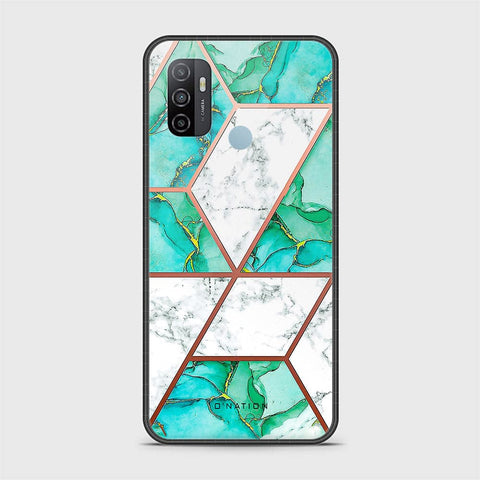 Oppo A53 Cover - O'Nation Shades of Marble Series - HQ Ultra Shine Premium Infinity Glass Soft Silicon Borders Case