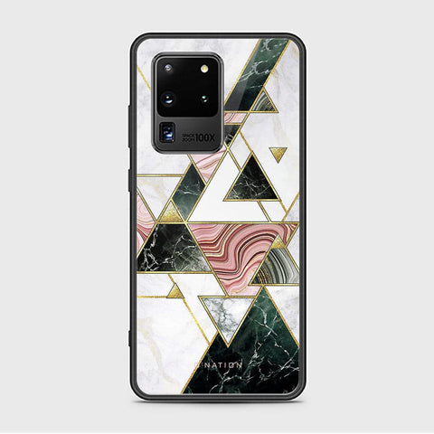 Samsung Galaxy S20 Ultra Cover - O'Nation Shades of Marble Series - HQ Ultra Shine Premium Infinity Glass Soft Silicon Borders Case