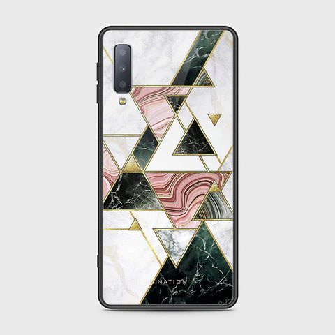 Samsung Galaxy A7 2018 Cover - O'Nation Shades of Marble Series - HQ Ultra Shine Premium Infinity Glass Soft Silicon Borders Case