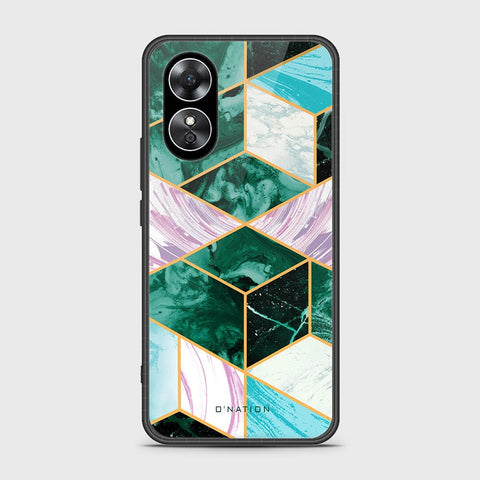 Oppo A17 Cover- O'Nation Shades of Marble Series - HQ Ultra Shine Premium Infinity Glass Soft Silicon Borders Case