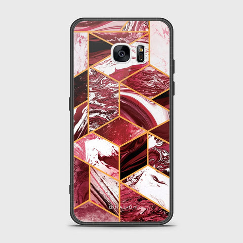 Samsung Galaxy S7 Edge Cover- O'Nation Shades of Marble Series - HQ Ultra Shine Premium Infinity Glass Soft Silicon Borders Case