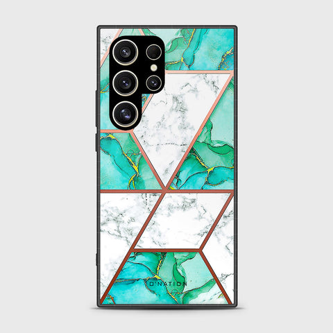 Samsung Galaxy S24 Ultra Cover- O'Nation Shades of Marble Series - HQ Ultra Shine Premium Infinity Glass Soft Silicon Borders Case