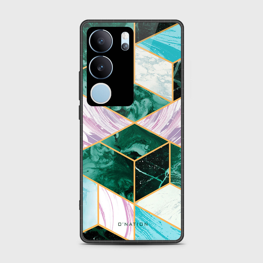 Vivo V29 Cover- O'Nation Shades of Marble Series - HQ Ultra Shine Premium Infinity Glass Soft Silicon Borders Case