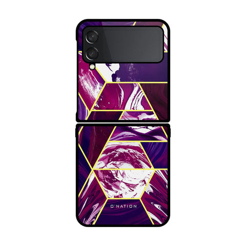 Samsung Galaxy Z Flip 4 5G Cover - O'Nation Shades of Marble Series - HQ Premium Shine Durable Shatterproof Case - Soft Silicon Borders
