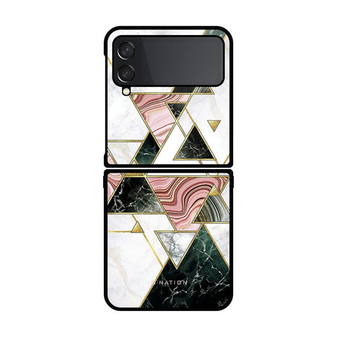 Samsung Galaxy Z Flip 4 5G Cover - O'Nation Shades of Marble Series - HQ Premium Shine Durable Shatterproof Case - Soft Silicon Borders