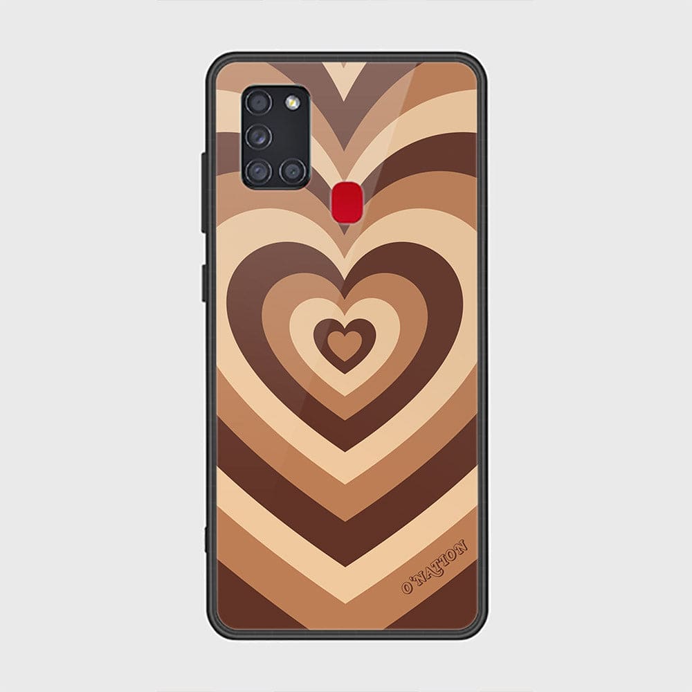 Samsung Galaxy A21s Cover - O'Nation Heartbeat Series - HQ Ultra Shine Premium Infinity Glass Soft Silicon Borders Case