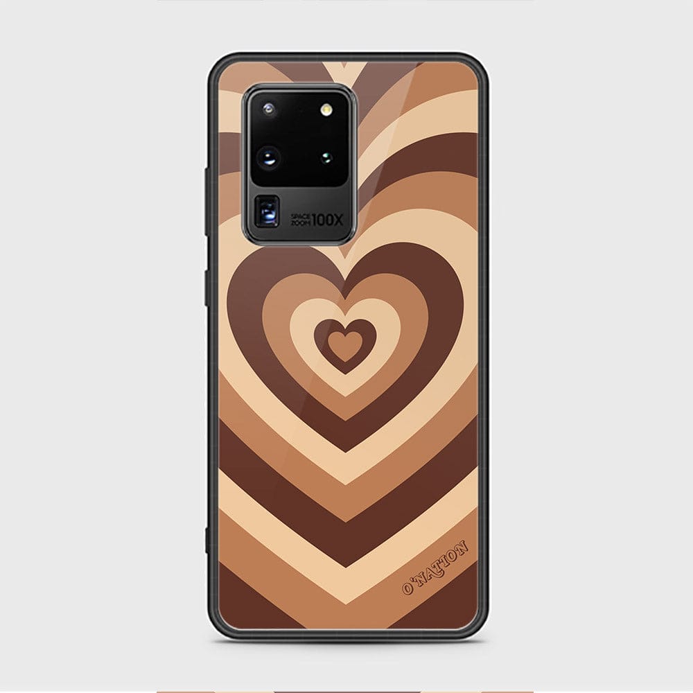 Samsung Galaxy S20 Ultra Cover - O'Nation Heartbeat Series - HQ Ultra Shine Premium Infinity Glass Soft Silicon Borders Case