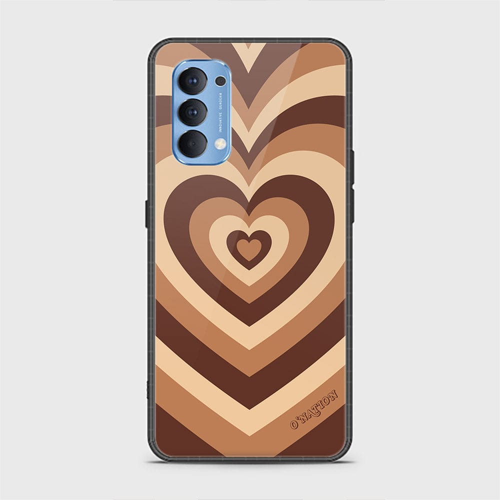 Oppo Reno 4 Cover - O'Nation Heartbeat Series - HQ Ultra Shine Premium Infinity Glass Soft Silicon Borders Case