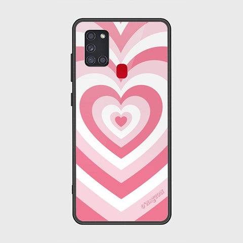 Samsung Galaxy A21s Cover - O'Nation Heartbeat Series - HQ Ultra Shine Premium Infinity Glass Soft Silicon Borders Case