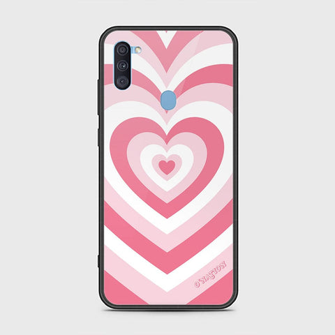 Samsung Galaxy M11 Cover - O'Nation Heartbeat Series - HQ Ultra Shine Premium Infinity Glass Soft Silicon Borders Case