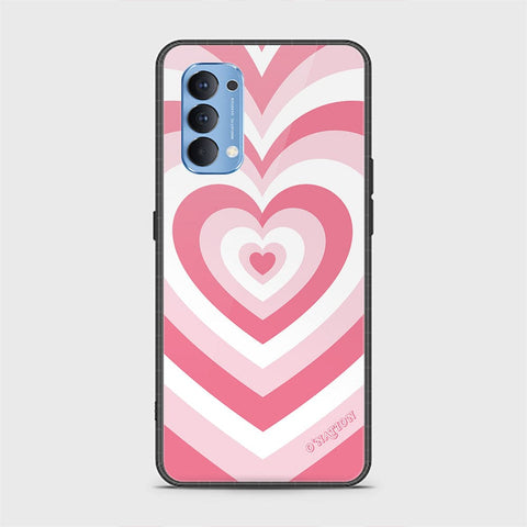 Oppo Reno 4 Cover - O'Nation Heartbeat Series - HQ Ultra Shine Premium Infinity Glass Soft Silicon Borders Case