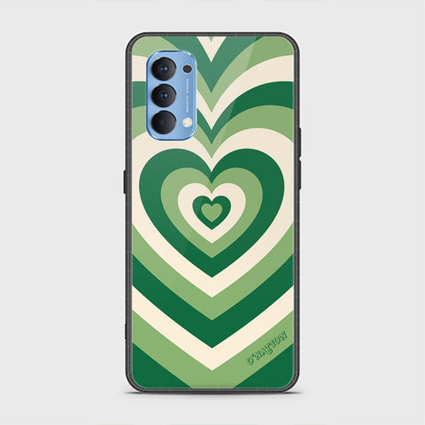 Oppo Reno 4 Cover - O'Nation Heartbeat Series - HQ Ultra Shine Premium Infinity Glass Soft Silicon Borders Case