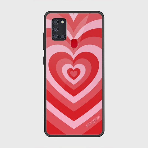 Samsung Galaxy A21s Cover - O'Nation Heartbeat Series - HQ Ultra Shine Premium Infinity Glass Soft Silicon Borders Case