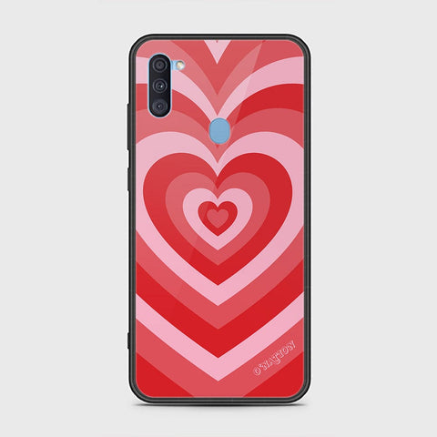 Samsung Galaxy M11 Cover - O'Nation Heartbeat Series - HQ Ultra Shine Premium Infinity Glass Soft Silicon Borders Case