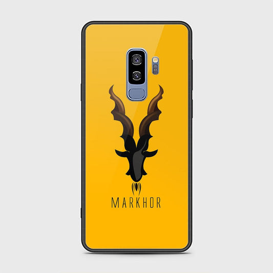 Samsung Galaxy S9 Plus Cover - Markhor Series - D168 - HQ Ultra Shine Premium Infinity Glass Soft Silicon Borders Case ( Fast Delivery )