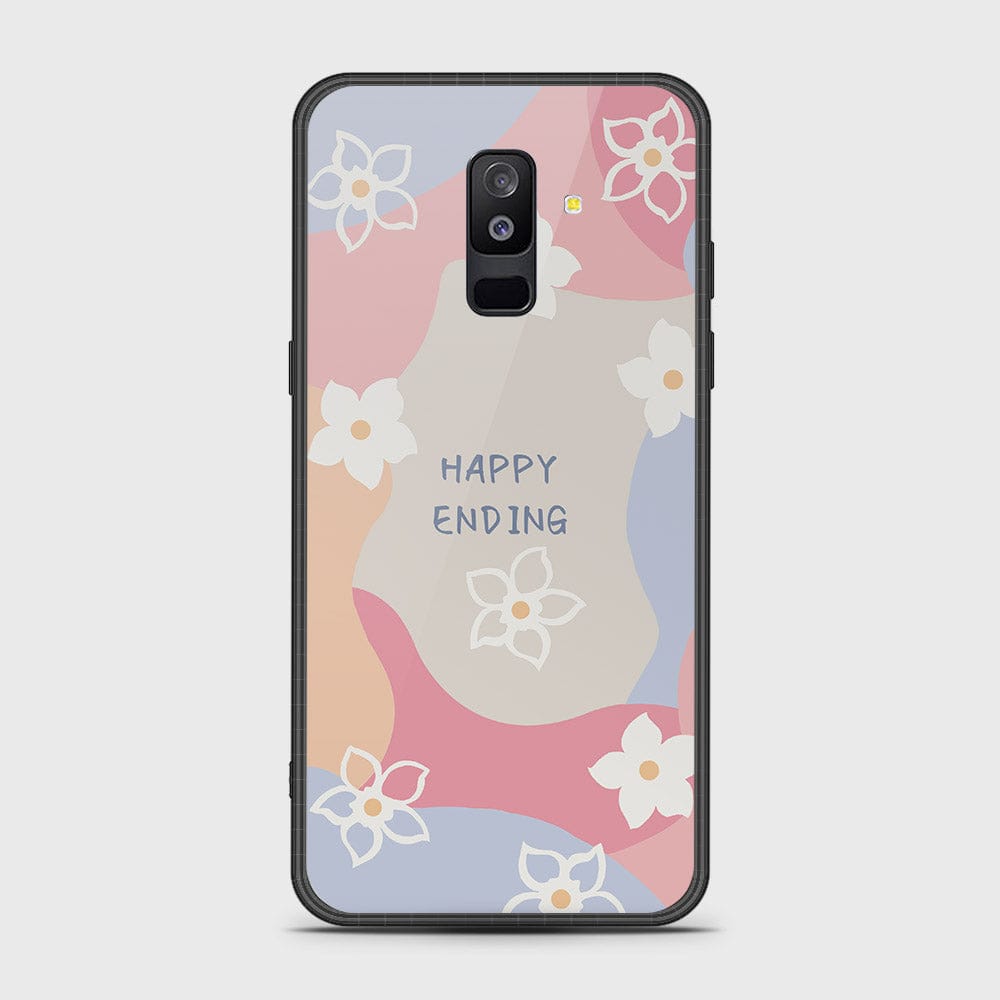 Samsung Galaxy A6 Plus 2018 Cover- Happy Series - HQ Ultra Shine Premium Infinity Glass Soft Silicon Borders Case