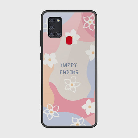 Samsung Galaxy A21s Cover - Happy Series - HQ Ultra Shine Premium Infinity Glass Soft Silicon Borders Case