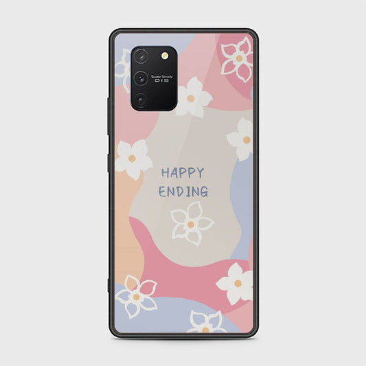 Samsung Galaxy A91 Cover - Happy Series - HQ Ultra Shine Premium Infinity Glass Soft Silicon Borders Case