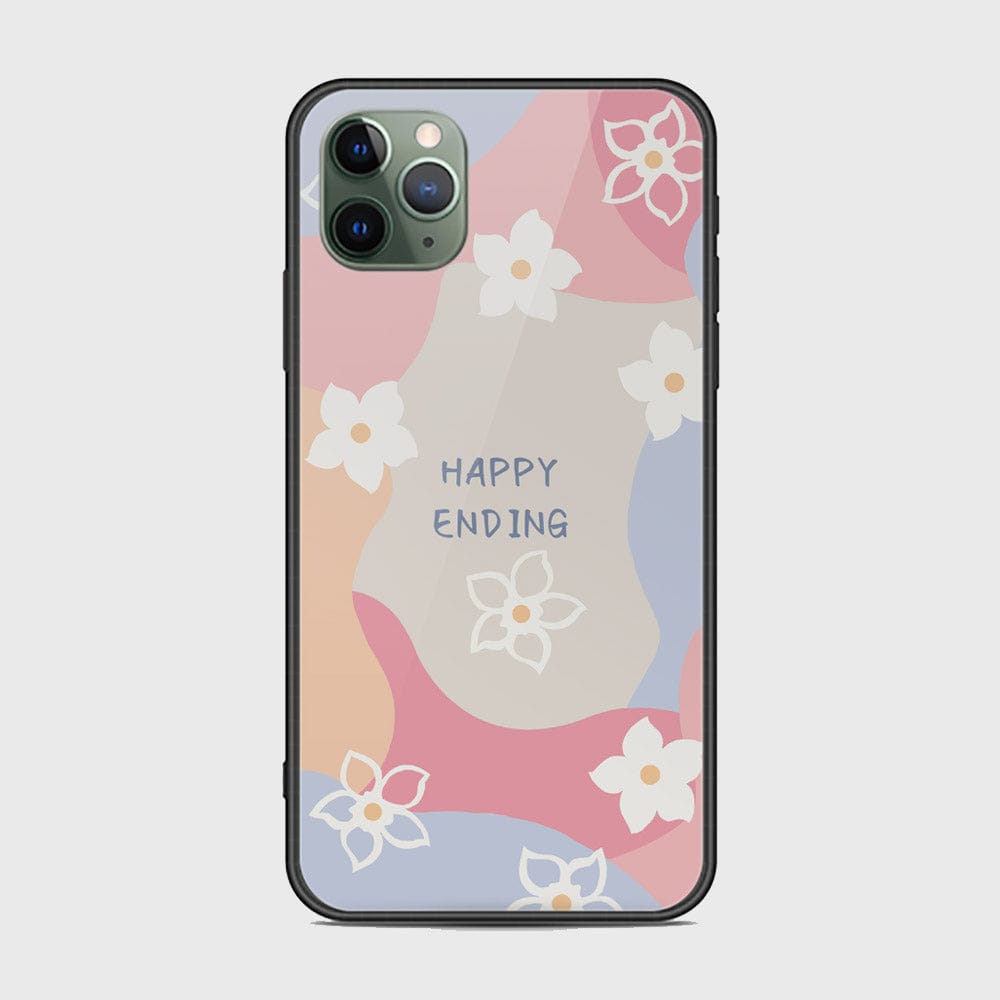 iPhone 11 Pro Max Cover - Happy Series - HQ Ultra Shine Premium Infinity Glass Soft Silicon Borders Case