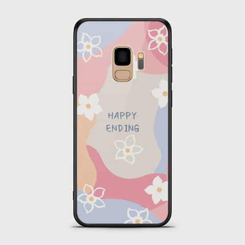 Samsung Galaxy S9 Cover - Happy Series - HQ Ultra Shine Premium Infinity Glass Soft Silicon Borders Case