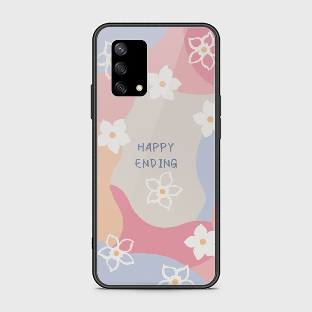 Oppo F19 Cover - Happy Series - HQ Ultra Shine Premium Infinity Glass Soft Silicon Borders Case