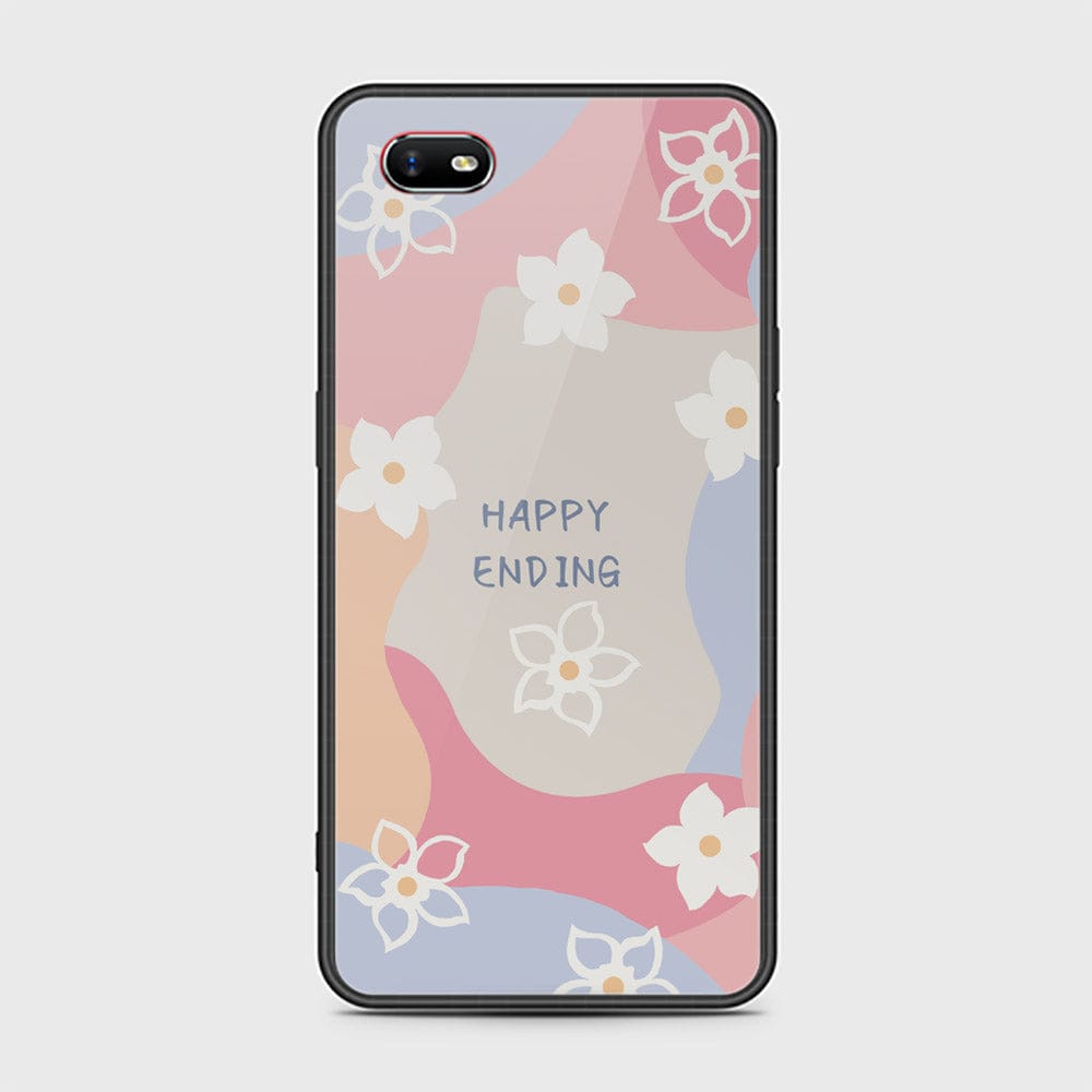 Oppo A1k Cover - Happy Series - HQ Ultra Shine Premium Infinity Glass Soft Silicon Borders Case