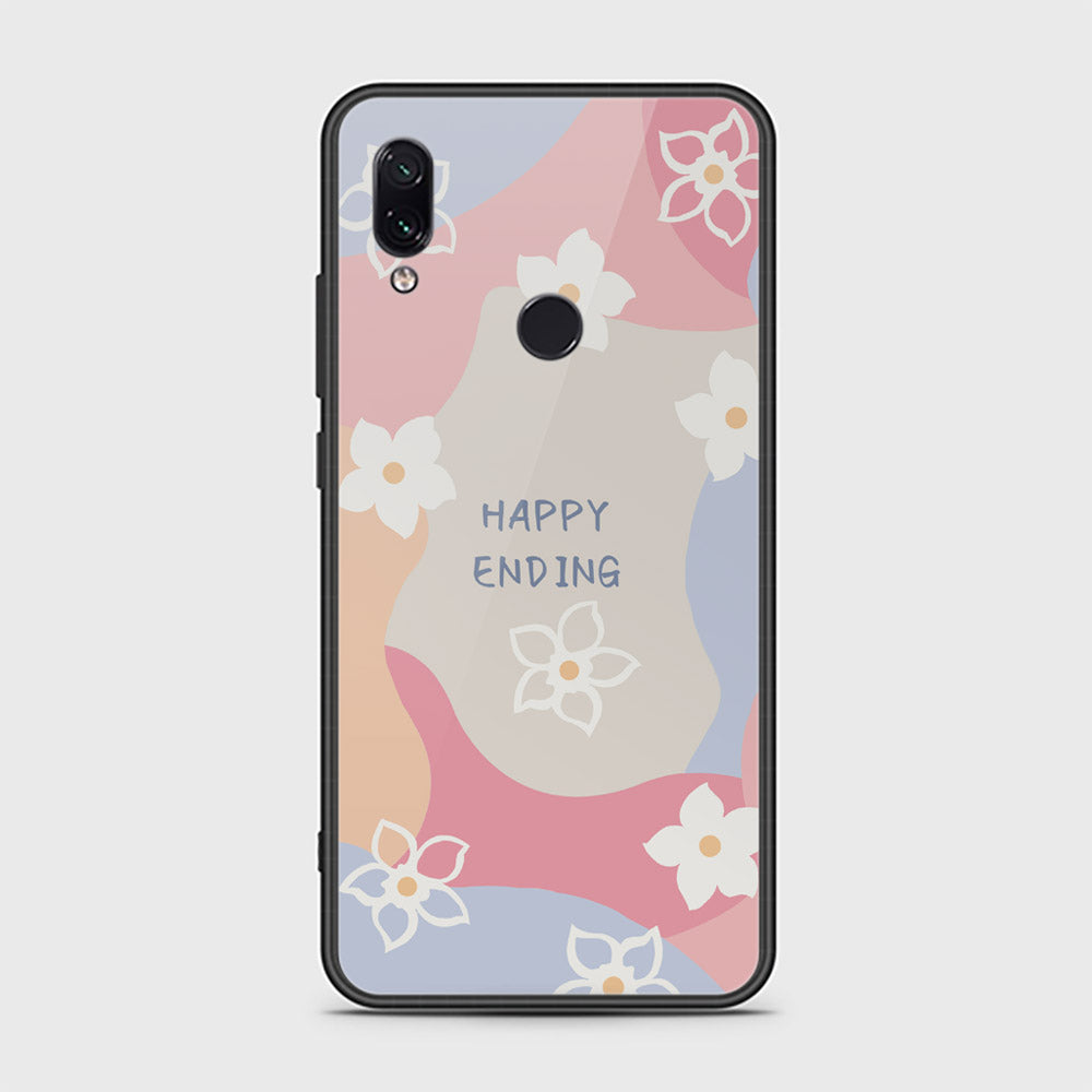 Xiaomi Redmi Note 7 Cover - Happy Series - HQ Ultra Shine Premium Infinity Glass Soft Silicon Borders Case