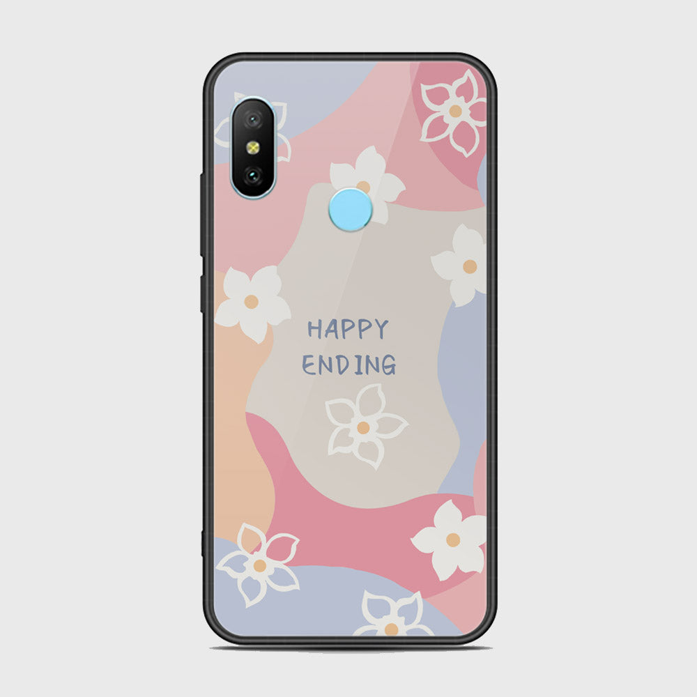 Xiaomi Redmi Note 6 Pro Cover - Happy Series - HQ Ultra Shine Premium Infinity Glass Soft Silicon Borders Case