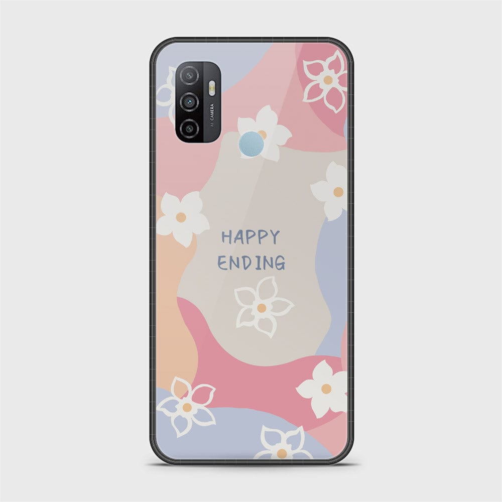 Oppo A53 Cover - Happy Series - HQ Ultra Shine Premium Infinity Glass Soft Silicon Borders Case