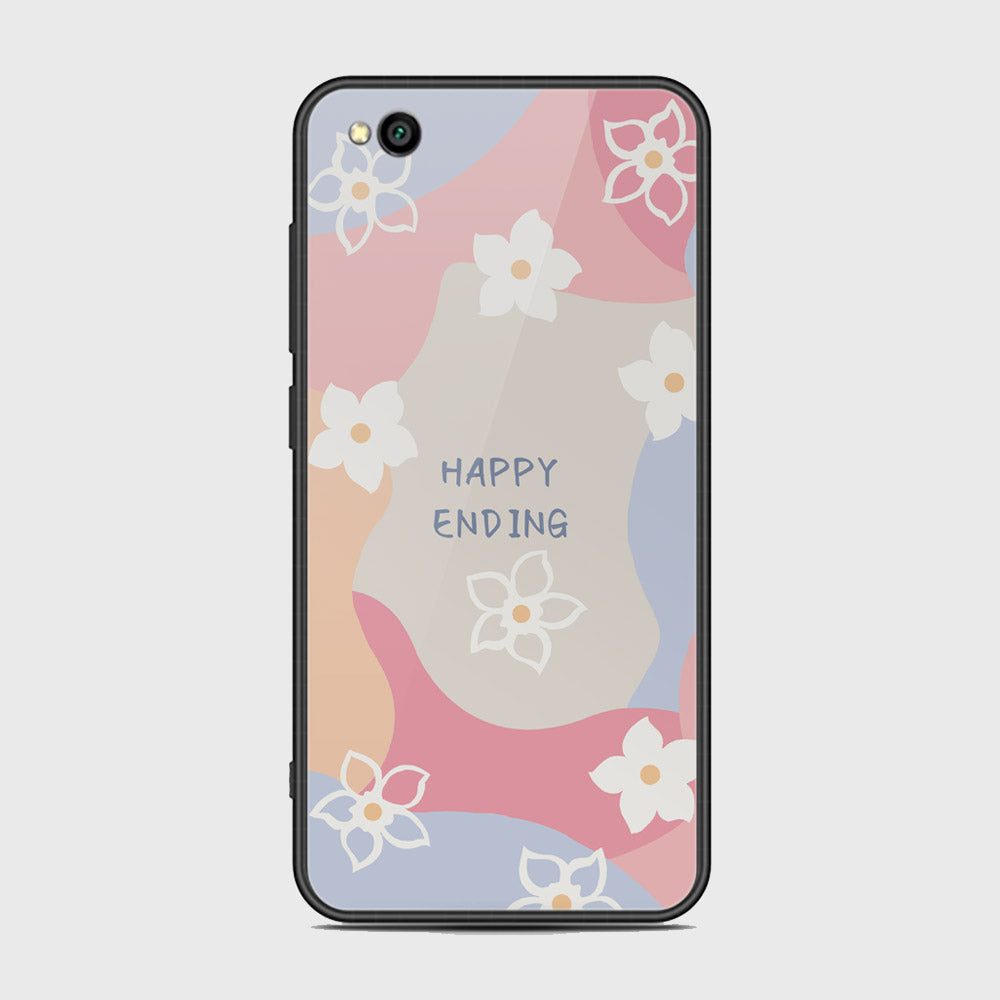 Xiaomi Redmi Go Cover - Happy Series - HQ Ultra Shine Premium Infinity Glass Soft Silicon Borders Case