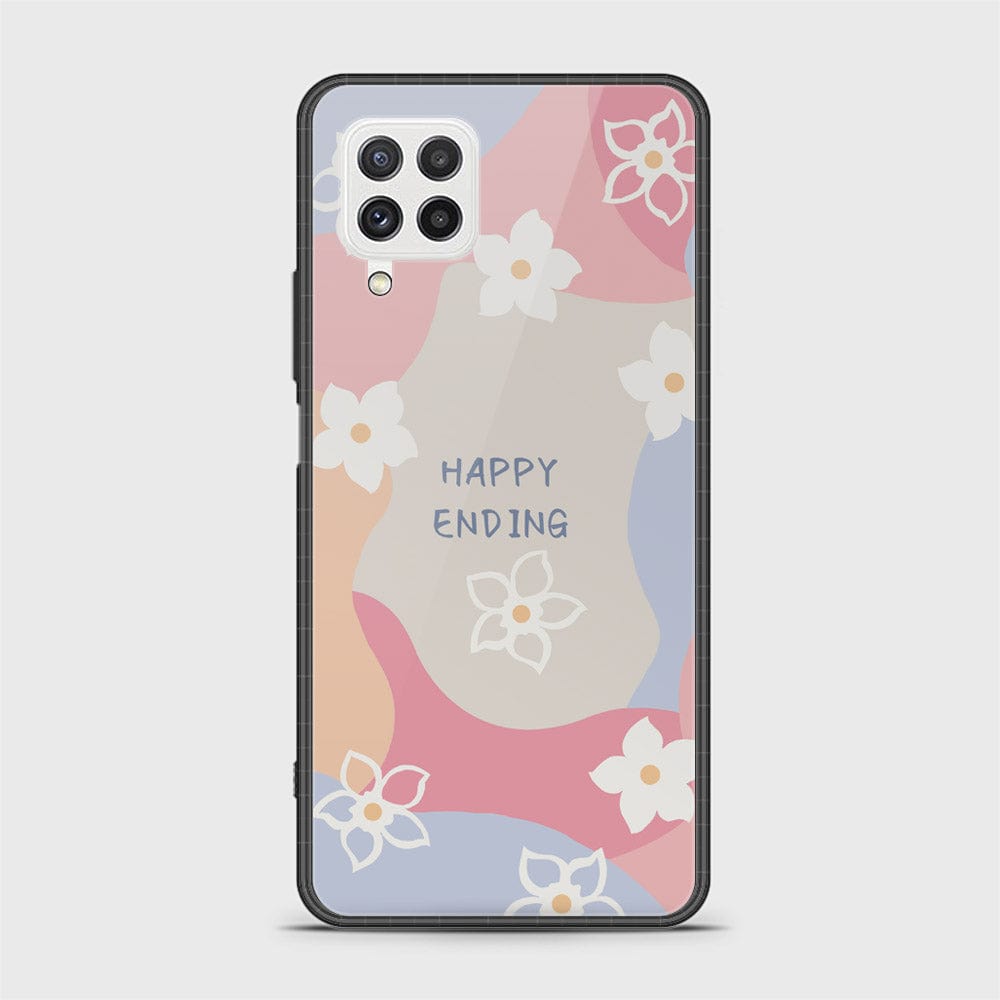 Samsung Galaxy M22 Cover - Happy Series - HQ Ultra Shine Premium Infinity Glass Soft Silicon Borders Case