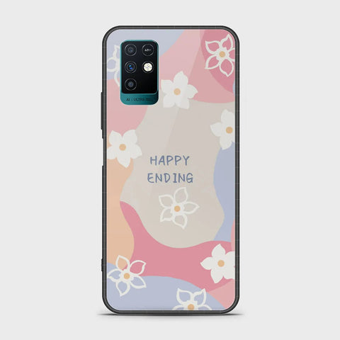 Infinix Note 10 Cover - Happy Series - HQ Ultra Shine Premium Infinity Glass Soft Silicon Borders Case