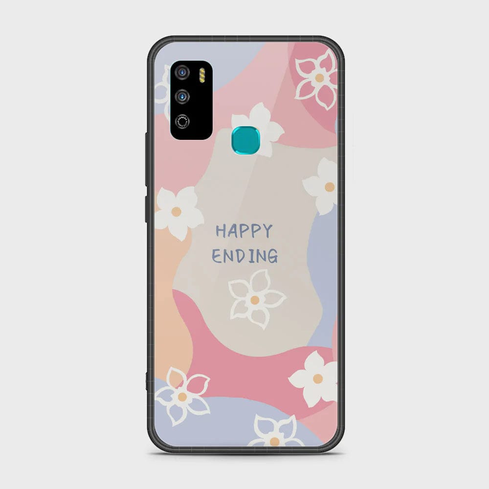 Infinix Hot 9 Play Cover - Happy Series - HQ Ultra Shine Premium Infinity Glass Soft Silicon Borders Case