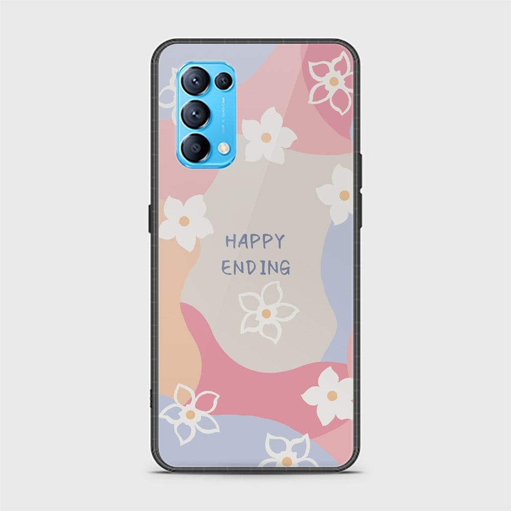 Oppo Reno 5 4G Cover - Happy Series - HQ Ultra Shine Premium Infinity Glass Soft Silicon Borders Case