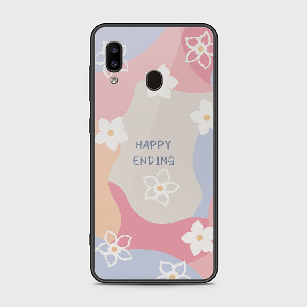 Samsung Galaxy A20 Cover - Happy Series - HQ Ultra Shine Premium Infinity Glass Soft Silicon Borders Case