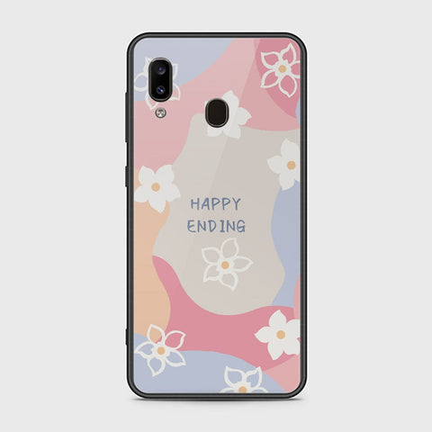 Samsung Galaxy A20 Cover - Happy Series - HQ Ultra Shine Premium Infinity Glass Soft Silicon Borders Case