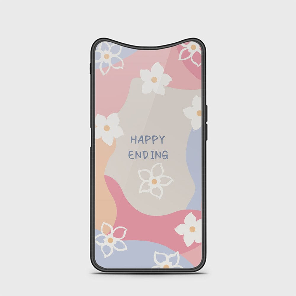 Oppo Find X Cover - Happy Series - HQ Ultra Shine Premium Infinity Glass Soft Silicon Borders Case