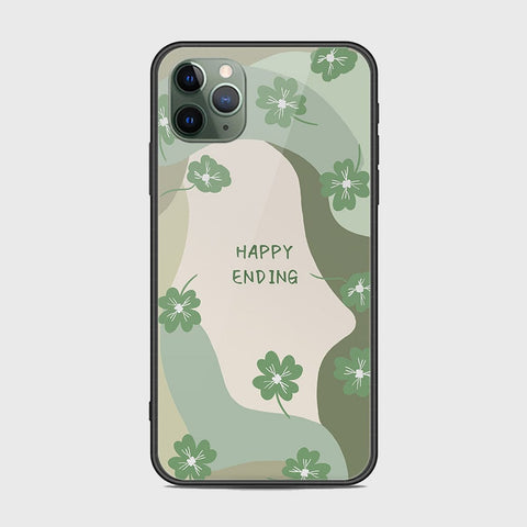 iPhone 11 Pro Max Cover - Happy Series - HQ Ultra Shine Premium Infinity Glass Soft Silicon Borders Case