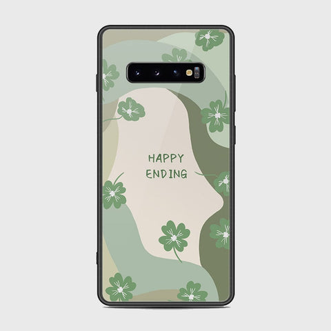 Samsung Galaxy S10 Plus Cover - Happy Series - HQ Ultra Shine Premium Infinity Glass Soft Silicon Borders Case