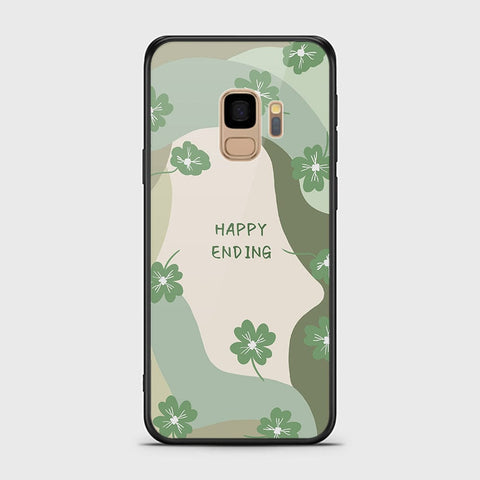 Samsung Galaxy S9 Cover - Happy Series - HQ Ultra Shine Premium Infinity Glass Soft Silicon Borders Case