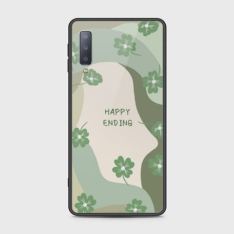 Samsung Galaxy A7 2018 Cover - Happy Series - HQ Ultra Shine Premium Infinity Glass Soft Silicon Borders Case