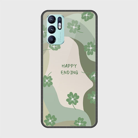 Oppo Reno 6 Cover - Happy Series - HQ Ultra Shine Premium Infinity Glass Soft Silicon Borders Case