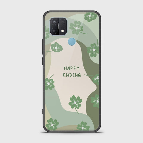 Oppo A15 Cover - Happy Series - HQ Ultra Shine Premium Infinity Glass Soft Silicon Borders Case