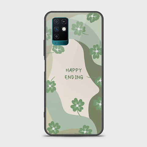 Infinix Note 10 Cover - Happy Series - HQ Ultra Shine Premium Infinity Glass Soft Silicon Borders Case