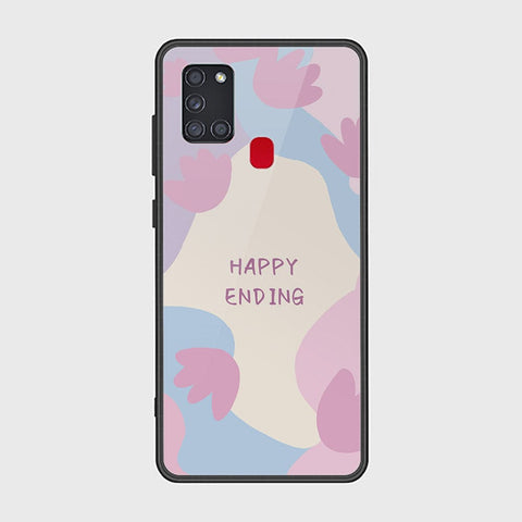 Samsung Galaxy A21s Cover - Happy Series - HQ Ultra Shine Premium Infinity Glass Soft Silicon Borders Case