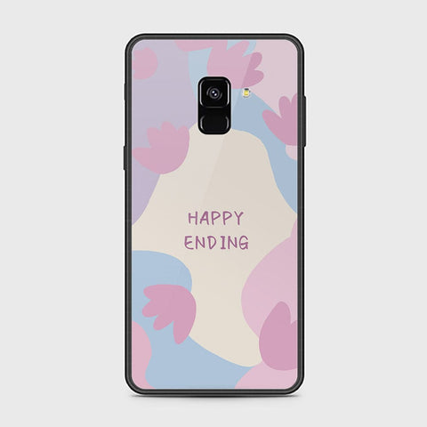 Samsung Galaxy A8 2018 Cover - Happy Series - HQ Ultra Shine Premium Infinity Glass Soft Silicon Borders Case