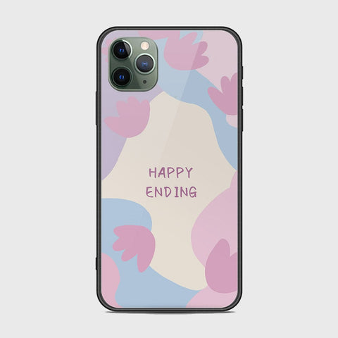 iPhone 11 Pro Max Cover - Happy Series - HQ Ultra Shine Premium Infinity Glass Soft Silicon Borders Case