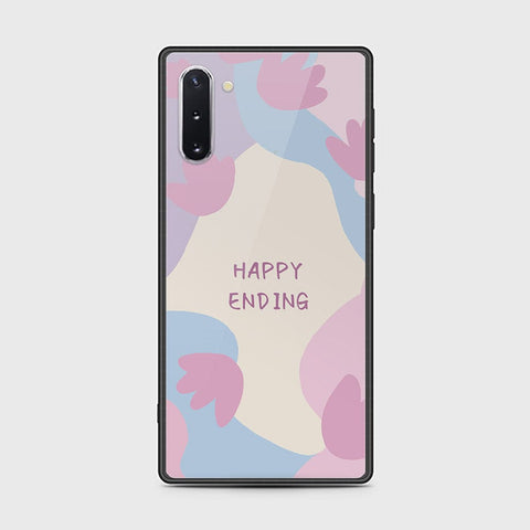 Samsung Galaxy Note 10 Cover - Happy Series - HQ Ultra Shine Premium Infinity Glass Soft Silicon Borders Case