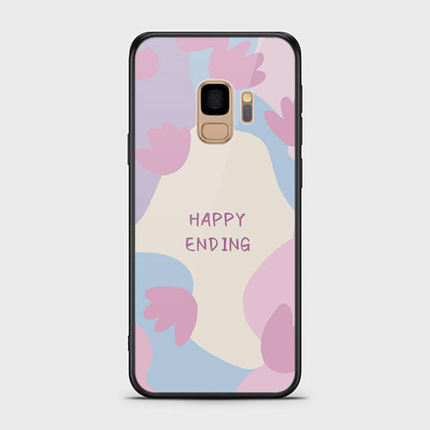 Samsung Galaxy S9 Cover - Happy Series - HQ Ultra Shine Premium Infinity Glass Soft Silicon Borders Case