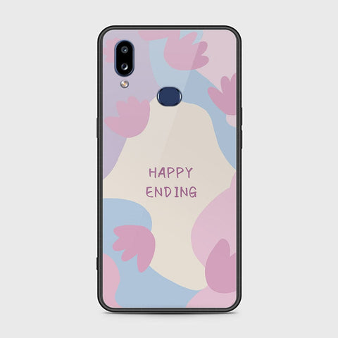 Samsung Galaxy A10s Cover - Happy Series - HQ Ultra Shine Premium Infinity Glass Soft Silicon Borders Case